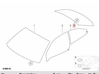 bontott BMW 3 E46 COMPACT Hátsó Szélvédő