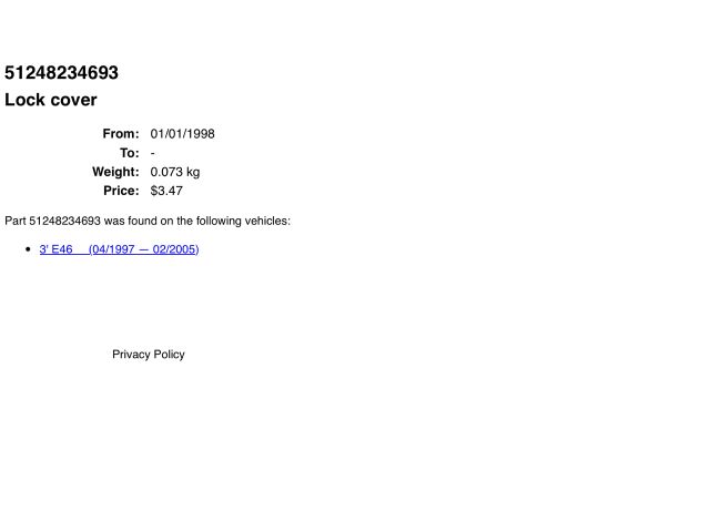 bontott BMW 3 E46 Csomagtérajtó Zárszerkezet