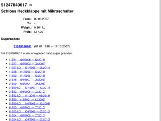 bontott BMW 3 E46 Csomagtérajtó Zárszerkezet