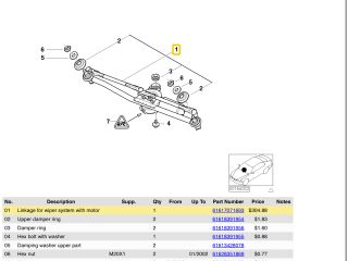 bontott BMW 3 E46 Első Ablaktörlő Szerkezet Motorral