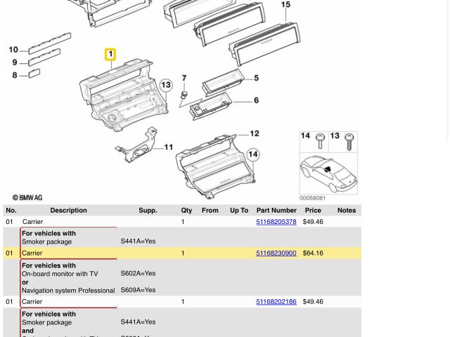 bontott BMW 3 E46 Első Hamutartó