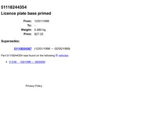 bontott BMW 3 E46 Első Lökhárító Díszléc