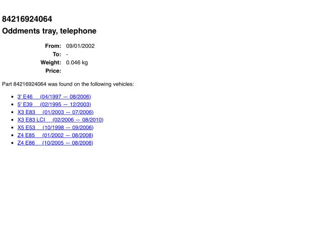 bontott BMW 3 E46 Első Tároló Rekesz