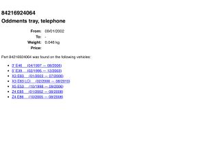 bontott BMW 3 E46 Első Tároló Rekesz