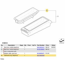 bontott BMW 3 E46 Első Tároló Rekesz