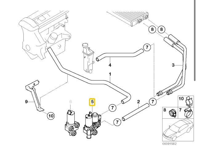 bontott BMW 3 E46 Fűtéscsap