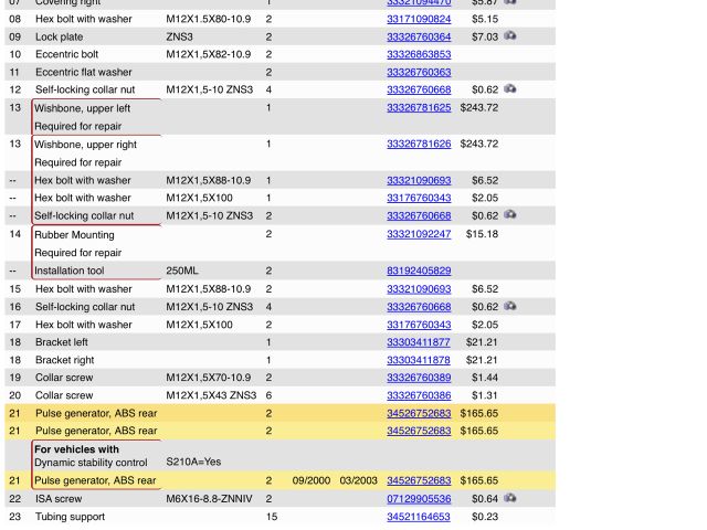 bontott BMW 3 E46 Hátsó ABS Jeladó Kábelköteg