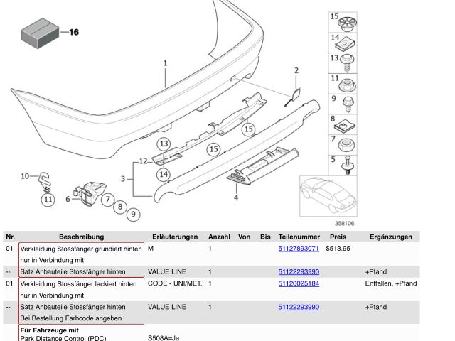 bontott BMW 3 E46 Hátsó Lökhárító Alsó (Műanyag)