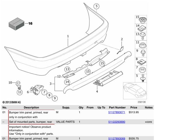 bontott BMW 3 E46 Hátsó Lökhárító Alsó (Műanyag)