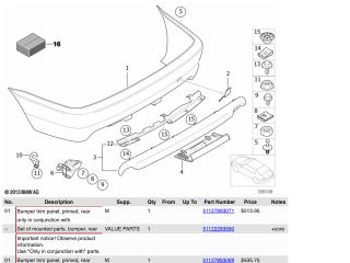 bontott BMW 3 E46 Hátsó Lökhárító Alsó (Műanyag)