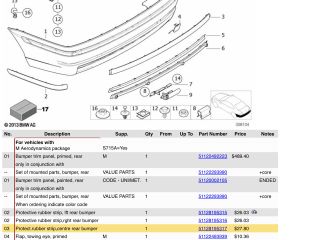 bontott BMW 3 E46 Hátsó Lökhárító Díszléc