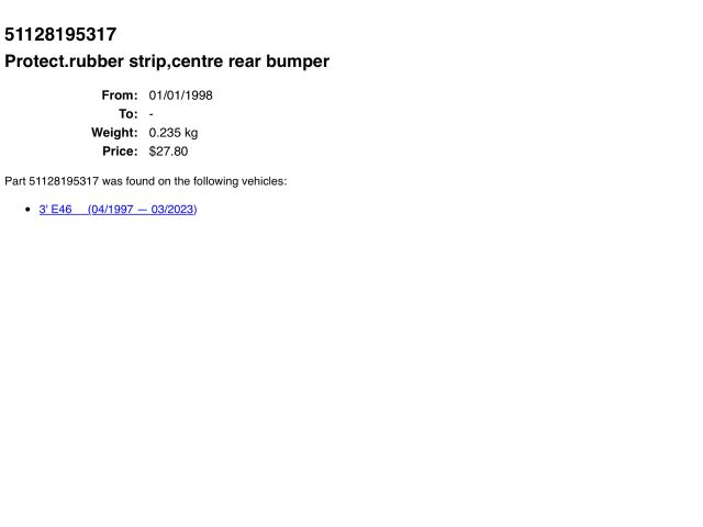 bontott BMW 3 E46 Hátsó Lökhárító Díszléc