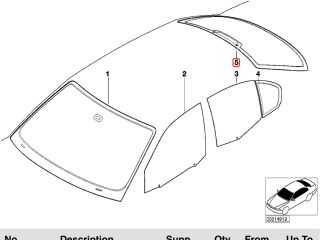 bontott BMW 3 E46 Hátsó Szélvédő