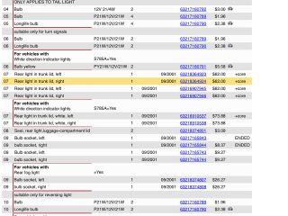bontott BMW 3 E46 Jobb Belső Hátsó Lámpa