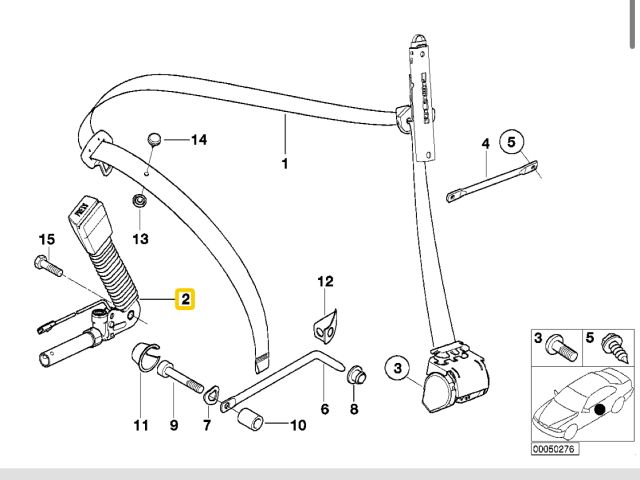 bontott BMW 3 E46 Jobb első Övfeszítő