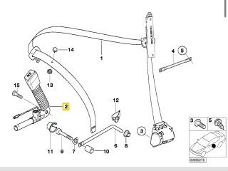 bontott BMW 3 E46 Jobb első Övfeszítő