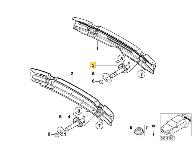 bontott BMW 3 E46 Jobb hátsó Ütközéscsillapító