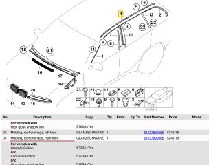 bontott BMW 3 E46 Jobb Tetősín