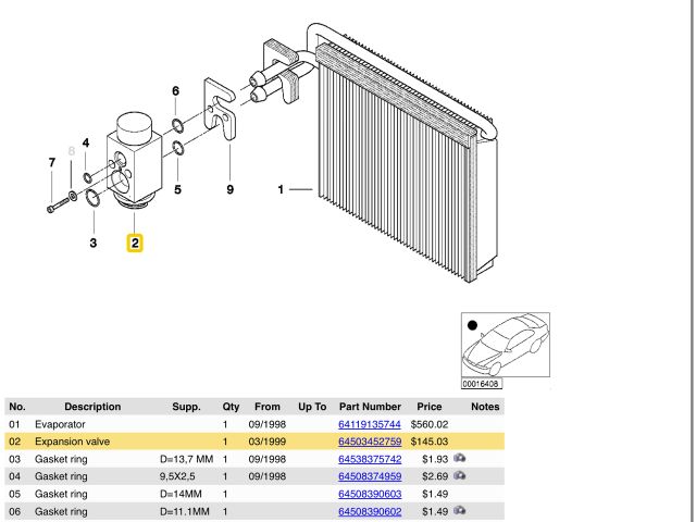 bontott BMW 3 E46 Klíma Tágulási Szelep
