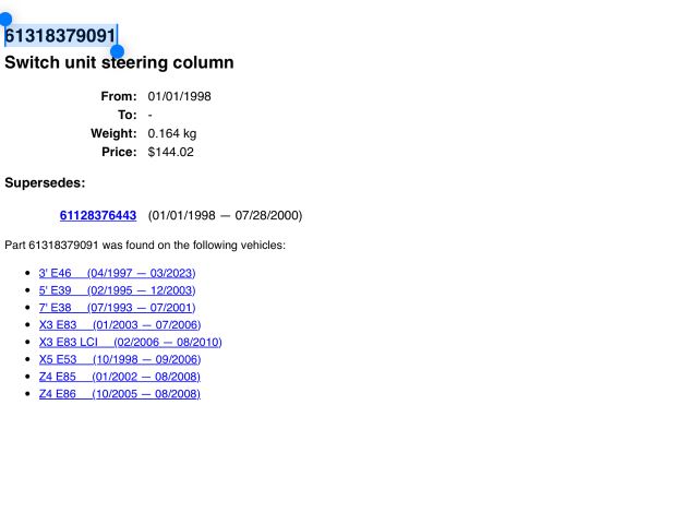 bontott BMW 3 E46 Komplett Kormánykapcsoló (Bajuszkapcsoló)