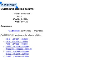 bontott BMW 3 E46 Komplett Kormánykapcsoló (Bajuszkapcsoló)