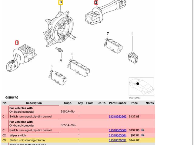 bontott BMW 3 E46 Komplett Kormánykapcsoló (Bajuszkapcsoló)