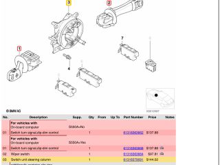 bontott BMW 3 E46 Komplett Kormánykapcsoló (Bajuszkapcsoló)