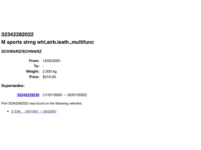 bontott BMW 3 E46 Kormány