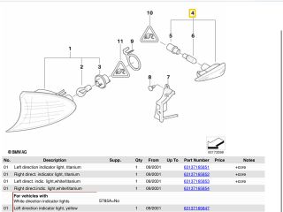 bontott BMW 3 E46 Sárvédő Irányjelző (Pozíciófüggetlen)