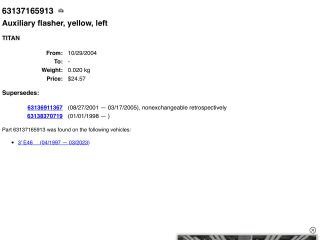 bontott BMW 3 E46 Sárvédő Irányjelző (Pozíciófüggetlen)