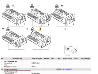 bontott BMW 3 E46 Világítás Kapcsoló