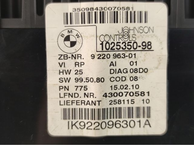 bontott BMW 3 E90 Kilométeróra