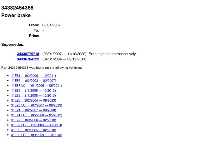 bontott BMW 3 E90 Fékrásegítő