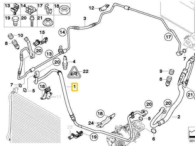 bontott BMW 3 E90 Klíma Cső