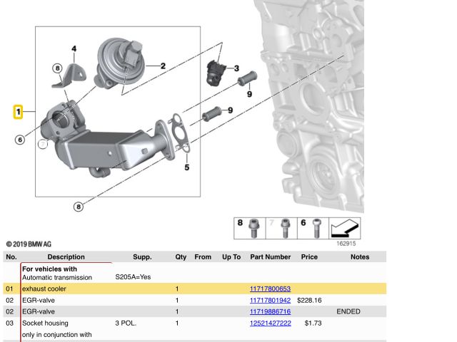 bontott BMW 3 E90 EGR Hűtő