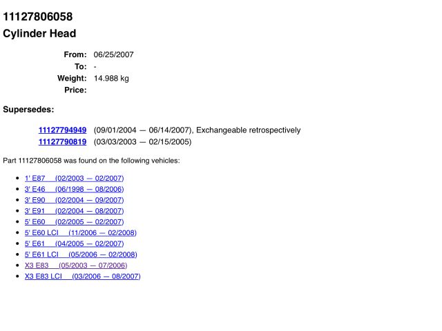 bontott BMW 3 E90 Hengerfej