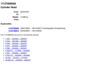 bontott BMW 3 E90 Hengerfej
