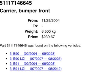 bontott BMW 3 E90 Homlokfal (Üres lemez)