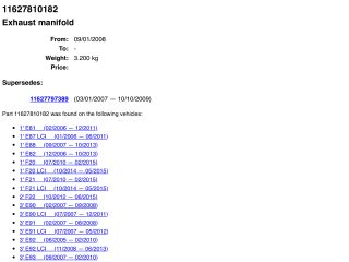 bontott BMW 3 E90 Kipufogó Könyök