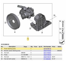 bontott BMW 3 E90 Kormányszervó Motor (Hidraulikus)