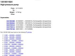 bontott BMW 3 E90 Nagynyomású Szivattyú