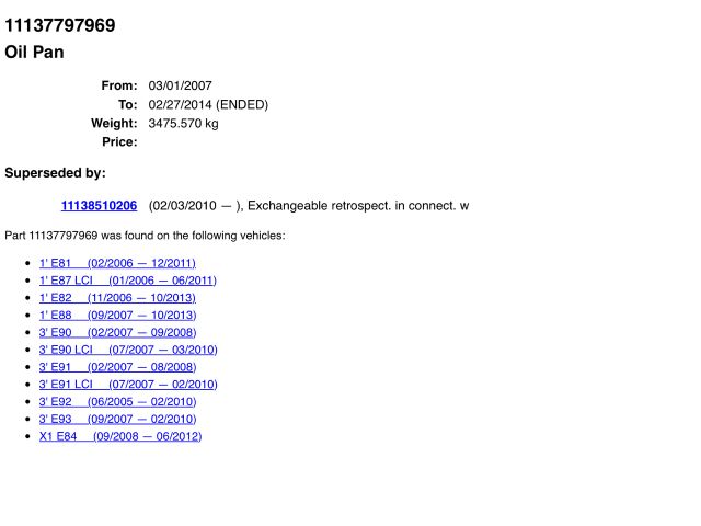 bontott BMW 3 E90 Olajteknő