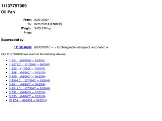 bontott BMW 3 E90 Olajteknő