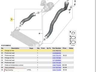 bontott BMW 3 E90 Turbócső