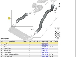 bontott BMW 3 E90 Turbócső