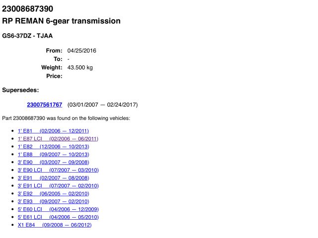 bontott BMW 3 E90 Váltó (Mechanikus)