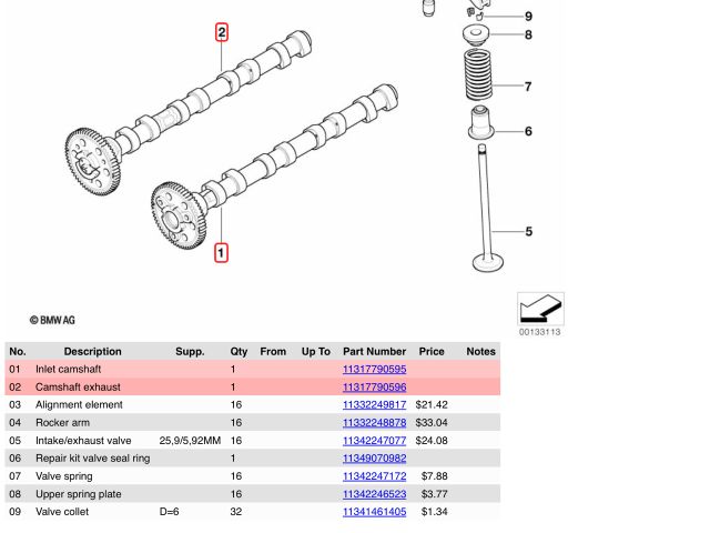 bontott BMW 3 E90 Vezérműtengely (Magában)