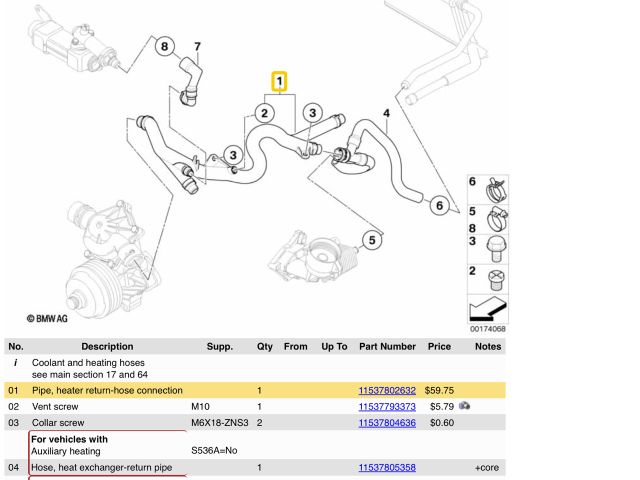bontott BMW 3 E90 Vízcső