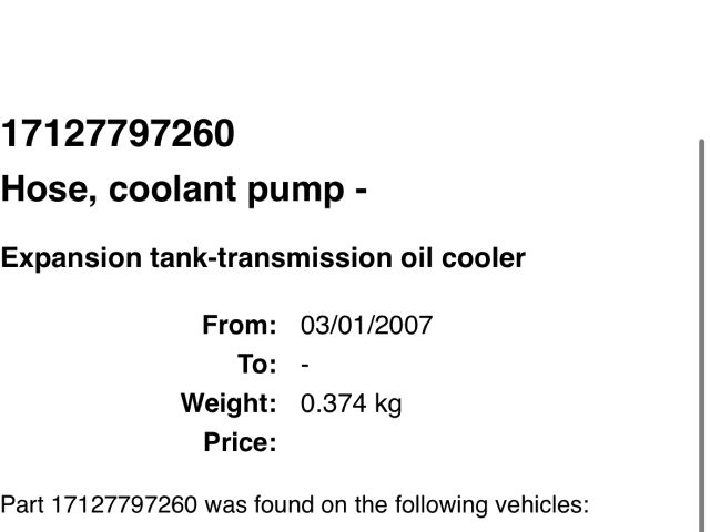 bontott BMW 3 E90 Vízcső