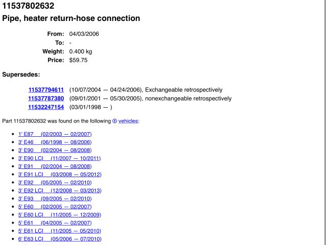 bontott BMW 3 E90 Vízcső